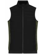 Damen Ladies' Padded Hybrid Vest Black/olive-melange 11481