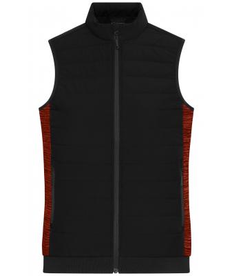 Damen Ladies' Padded Hybrid Vest Black/red-melange 11481