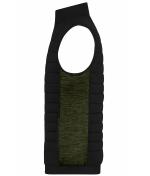 Men Men's Padded Hybrid Vest Black/olive-melange 11482