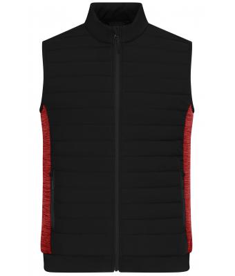 Men Men's Padded Hybrid Vest Black/red-melange 11482