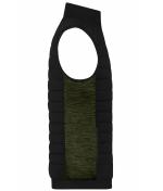 Herren Men's Padded Hybrid Vest Black/olive-melange 11482