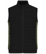Herren Men's Padded Hybrid Vest Black/olive-melange 11482