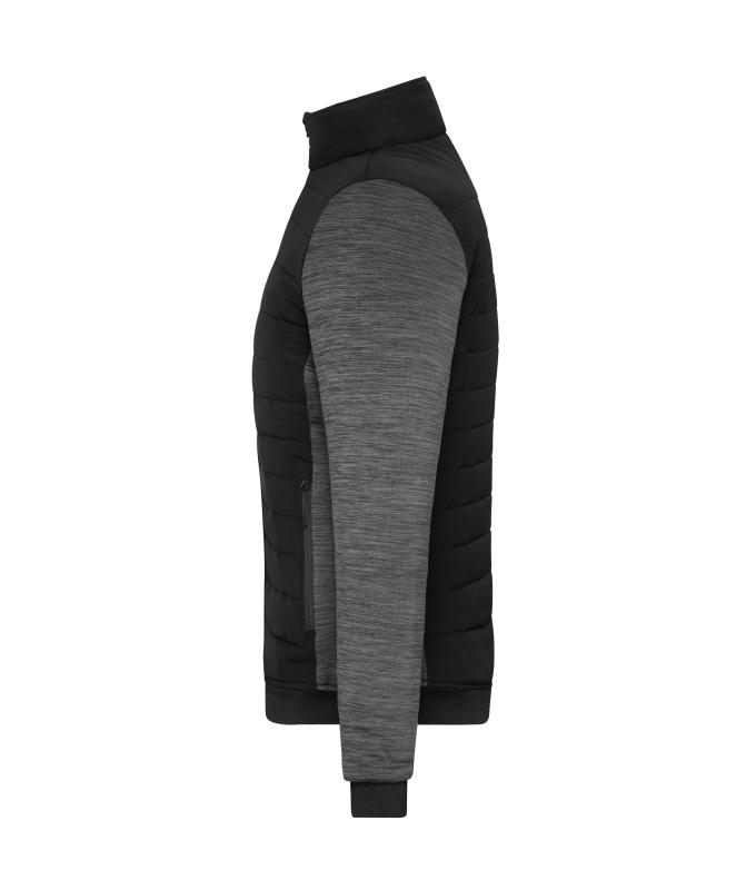 Ladies Ladies' Padded Hybrid Jacket Black/carbon-melange 11483