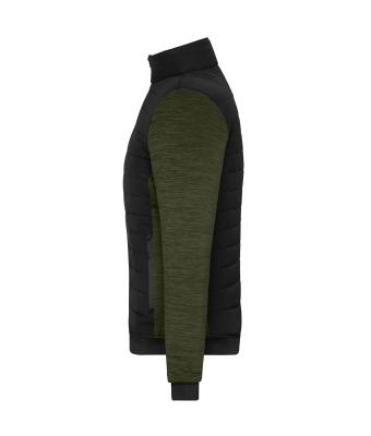 Ladies Ladies' Padded Hybrid Jacket Black/olive-melange 11483