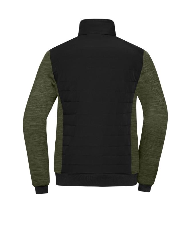 Ladies Ladies' Padded Hybrid Jacket Black/olive-melange 11483
