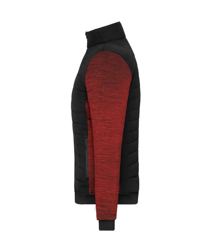 Ladies Ladies' Padded Hybrid Jacket Black/red-melange 11483