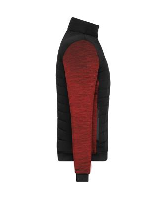 Ladies Ladies' Padded Hybrid Jacket Black/red-melange 11483
