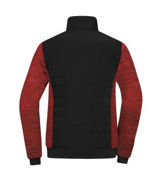 Ladies Ladies' Padded Hybrid Jacket Black/red-melange 11483