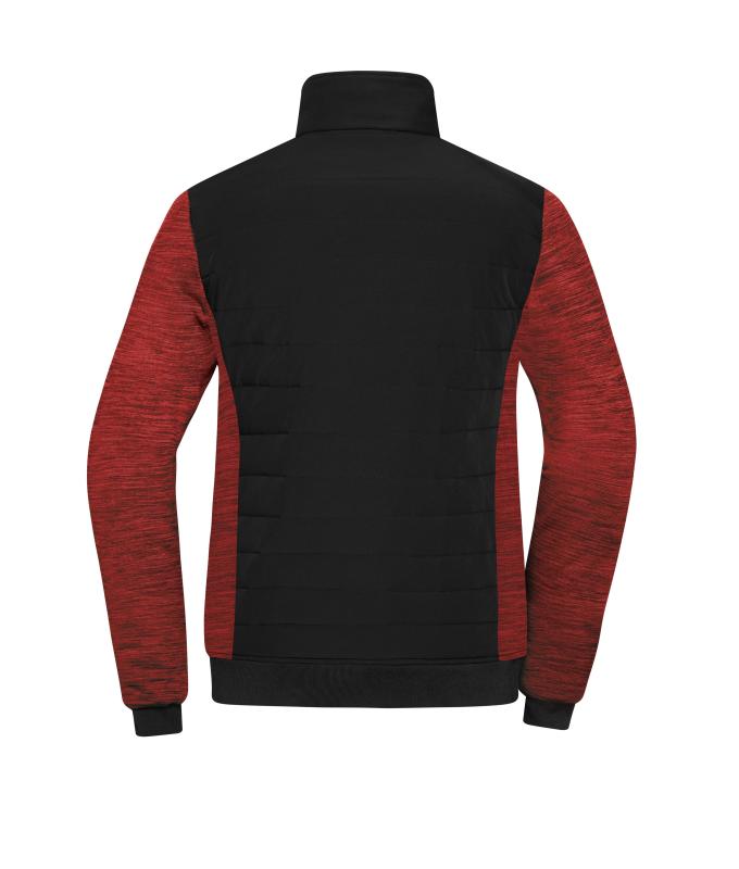 Ladies Ladies' Padded Hybrid Jacket Black/red-melange 11483