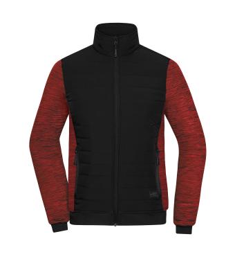 Ladies Ladies' Padded Hybrid Jacket Black/red-melange 11483