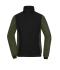 Damen Ladies' Padded Hybrid Jacket Black/olive-melange 11483