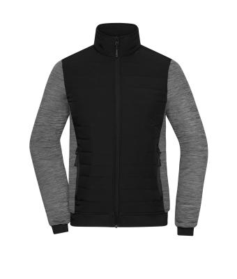 Damen Ladies' Padded Hybrid Jacket Black/carbon-melange 11483