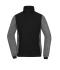 Damen Ladies' Padded Hybrid Jacket Black/carbon-melange 11483