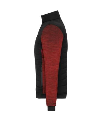 Damen Ladies' Padded Hybrid Jacket Black/red-melange 11483