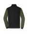 Men Men's Padded Hybrid Jacket Black/olive-melange 11484