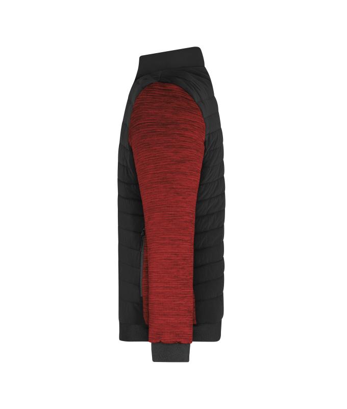 Men Men's Padded Hybrid Jacket Black/red-melange 11484