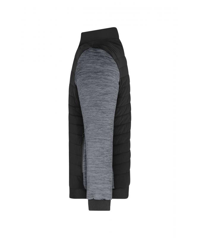Herren Men's Padded Hybrid Jacket Black/carbon-melange 11484