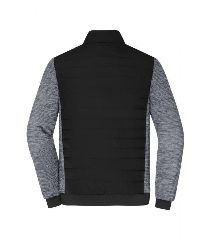 Herren Men's Padded Hybrid Jacket Black/carbon-melange 11484