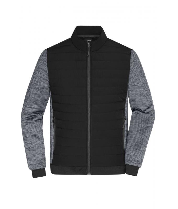 Herren Men's Padded Hybrid Jacket Black/carbon-melange 11484