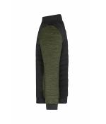 Herren Men's Padded Hybrid Jacket Black/olive-melange 11484