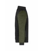 Herren Men's Padded Hybrid Jacket Black/olive-melange 11484