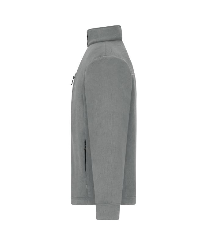 Unisex Fleece Jacket - Corduroy Look Steel-grey 11799