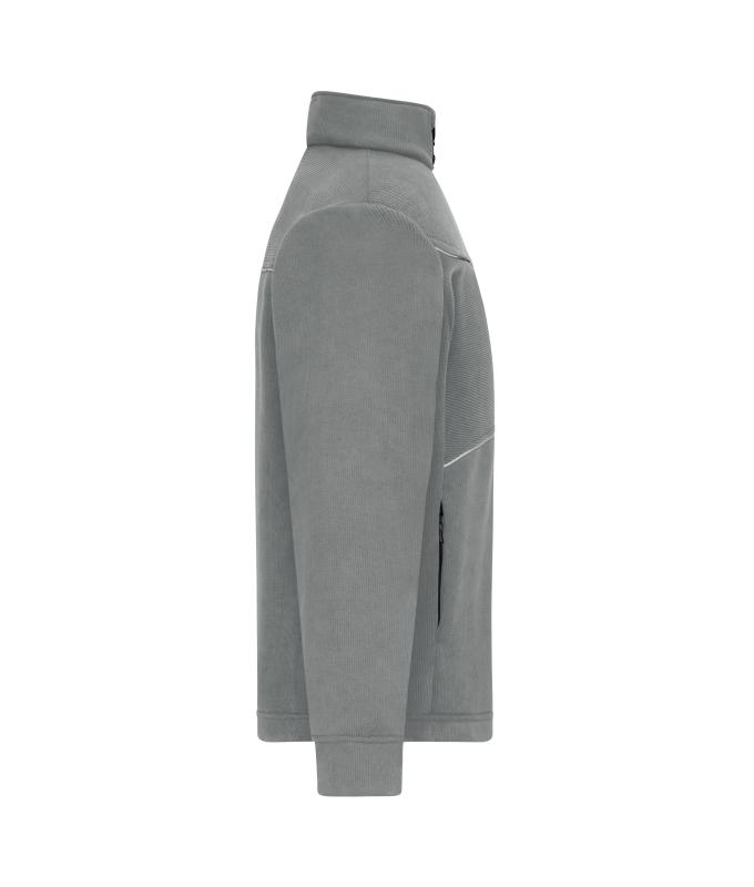 Unisex Fleece Jacket - Corduroy Look Steel-grey 11799