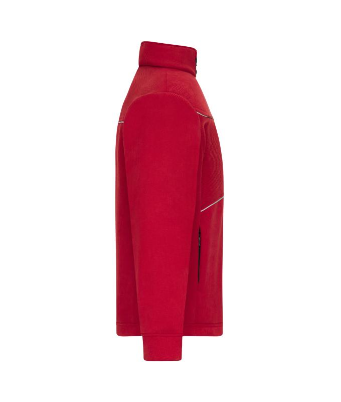 Unisex Fleece Jacket - Corduroy Look Red 11799