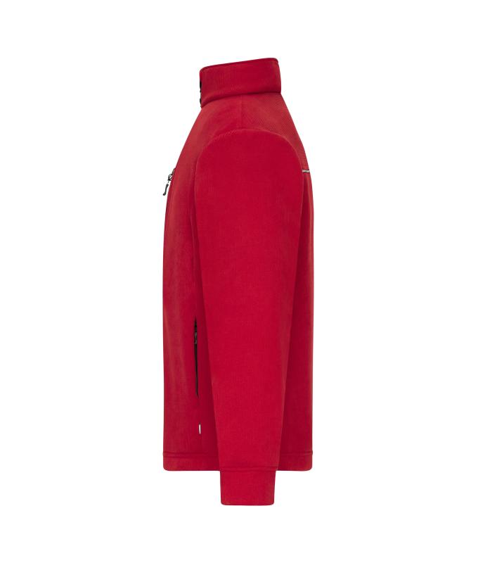 Unisex Fleece Jacket - Corduroy Look Red 11799