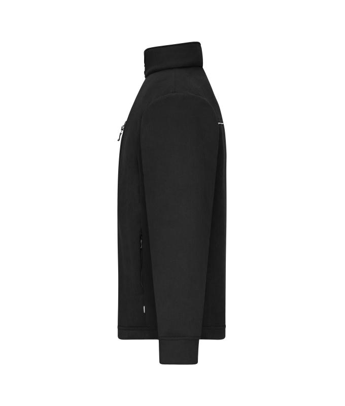 Unisex Fleece Jacket - Corduroy Look Black 11799