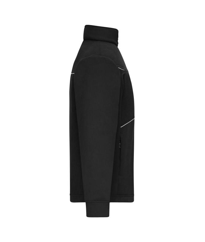 Unisex Fleece Jacket - Corduroy Look Black 11799