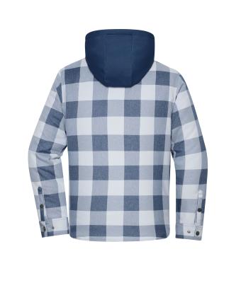 Unisex Workwear Check Shirt Jacket Deep-blue/foggy-grey 12008