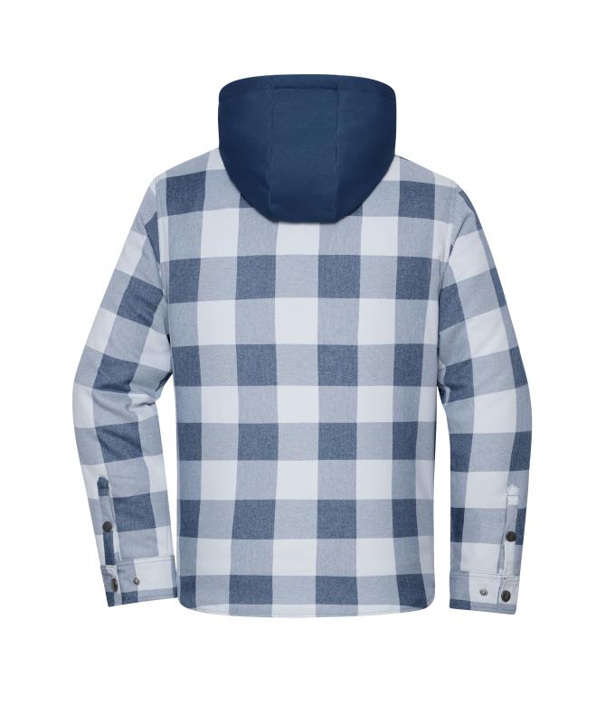 Unisex Workwear Check Shirt Jacket Deep-blue/foggy-grey 12008