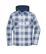 Unisex Workwear Check Shirt Jacket Deep-blue/foggy-grey 12008