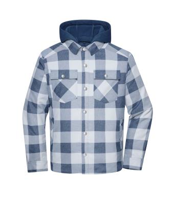 Unisex Workwear Check Shirt Jacket Deep-blue/foggy-grey 12008