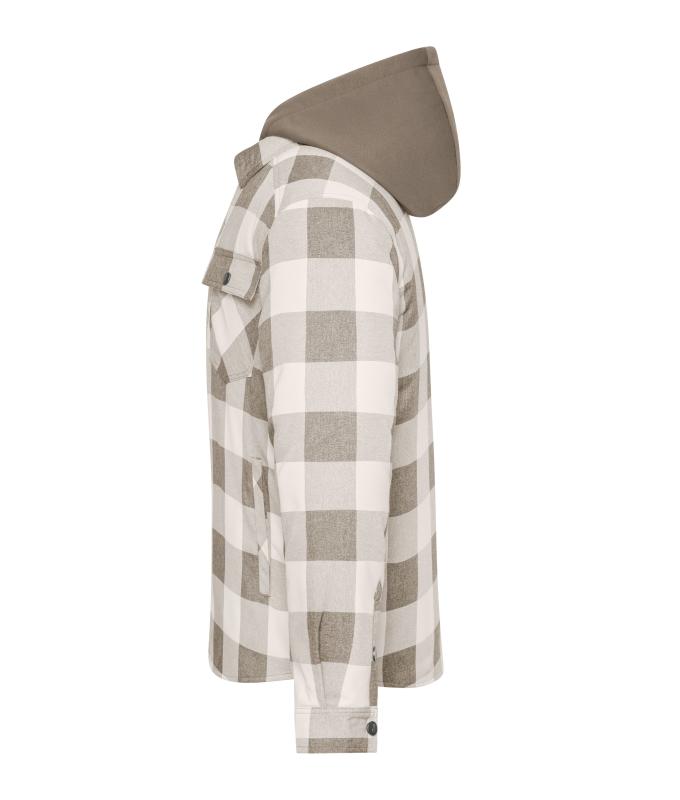 Unisex Workwear Check Shirt Jacket Dusty-brown/cement 12008