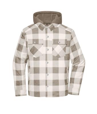 Unisex Workwear Check Shirt Jacket Dusty-brown/cement 12008