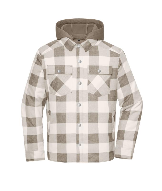 Unisex Workwear Check Shirt Jacket Dusty-brown/cement 12008
