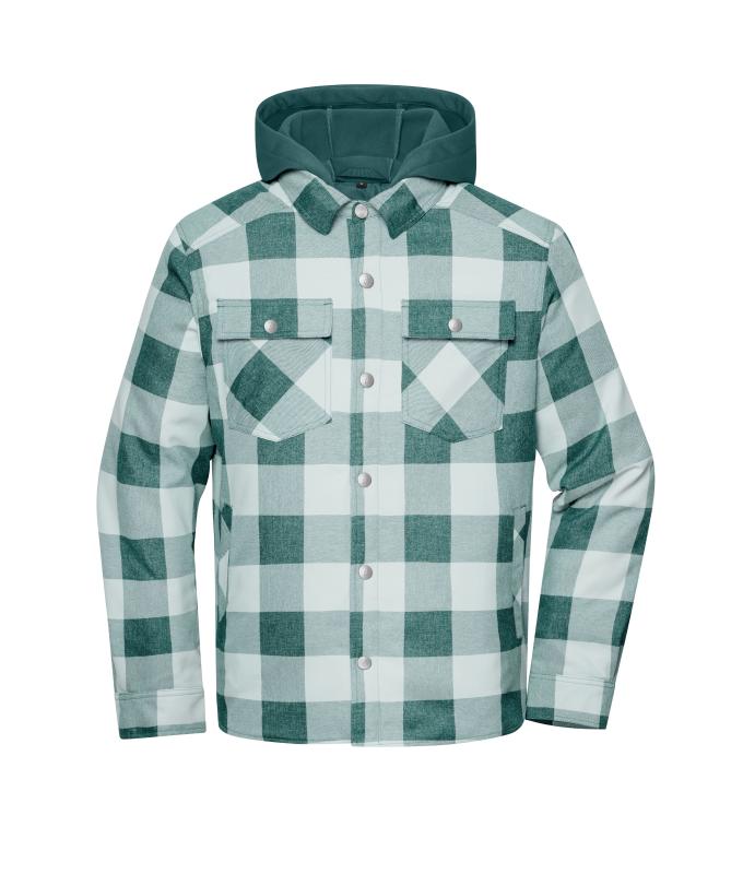 Unisex Workwear Check Shirt Jacket Industrial-green/foggy-grey 12008