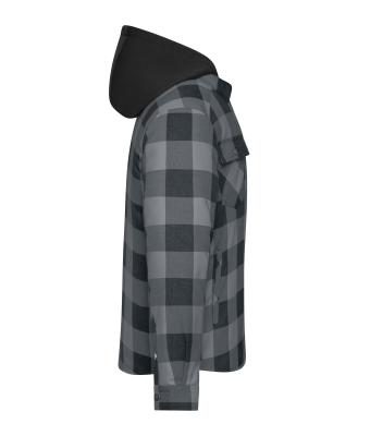 Unisex Workwear Check Shirt Jacket Black/metal-grey 12008