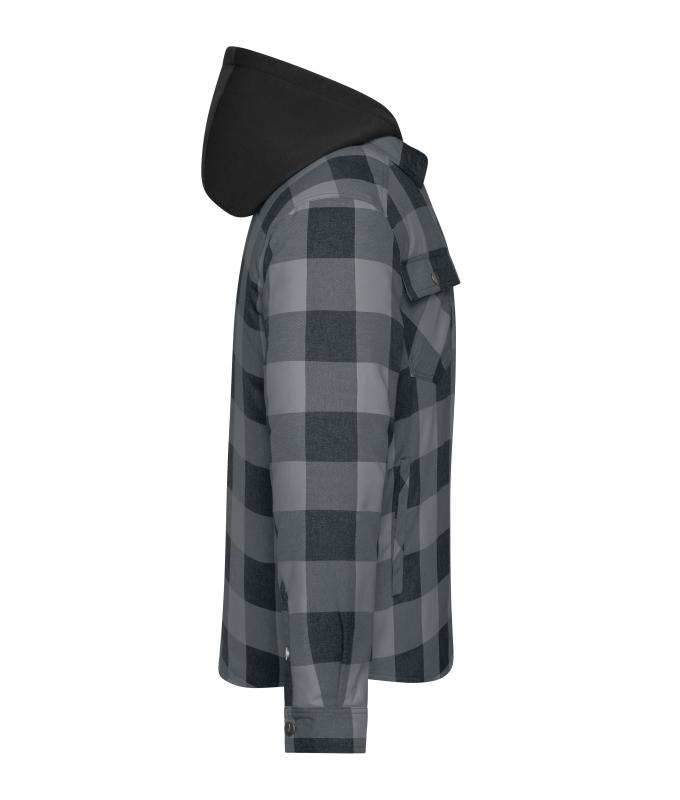 Unisex Workwear Check Shirt Jacket Black/metal-grey 12008