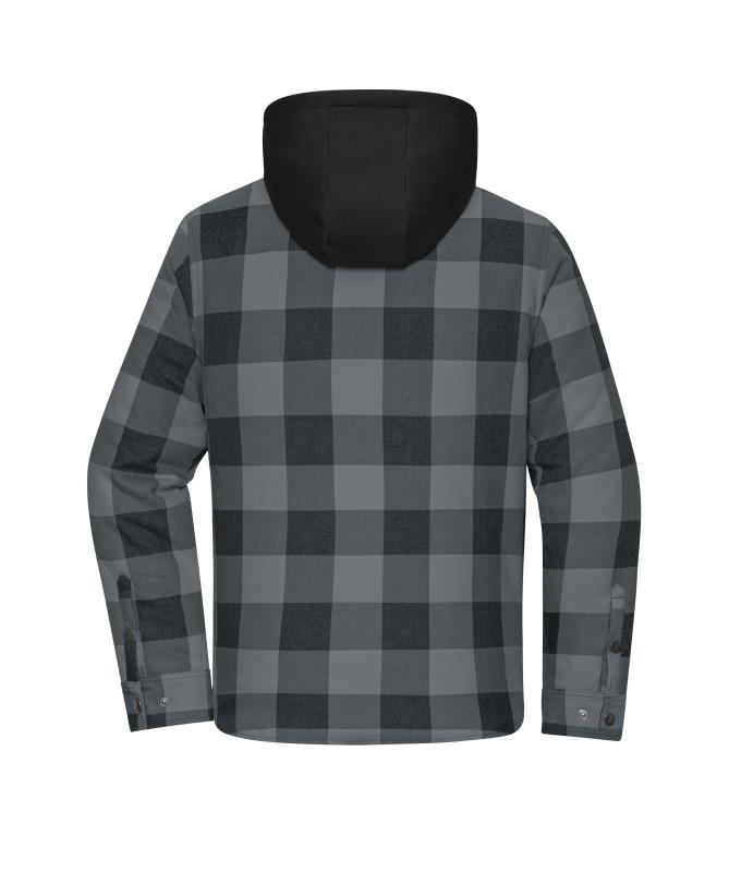 Unisex Workwear Check Shirt Jacket Black/metal-grey 12008