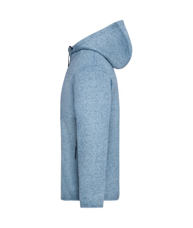Unisex Workwear Knitted Fleece Jacket Steel-blue-melange/nature 12032