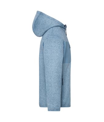 Unisex Workwear Knitted Fleece Jacket Steel-blue-melange/nature 12032
