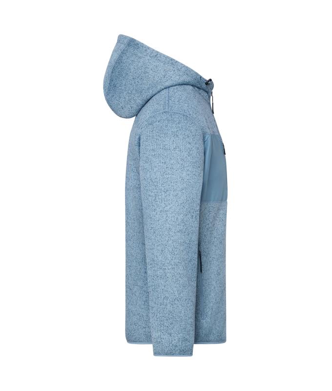 Unisex Workwear Knitted Fleece Jacket Steel-blue-melange/nature 12032
