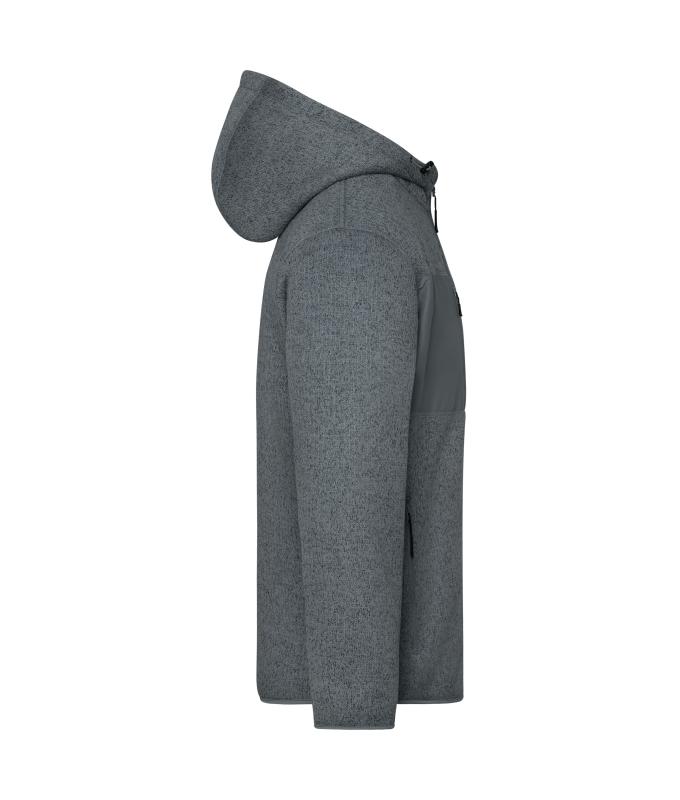 Unisex Workwear Knitted Fleece Jacket Metal-grey-melange/nature 12032