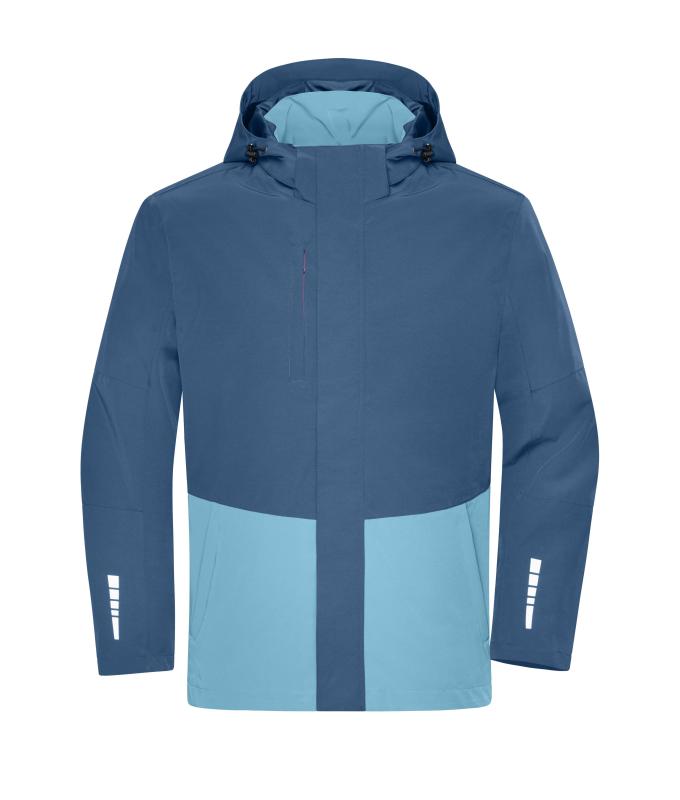 Unisex Workwear Hardshell Rainjacket Deep-blue/steel-blue 12028