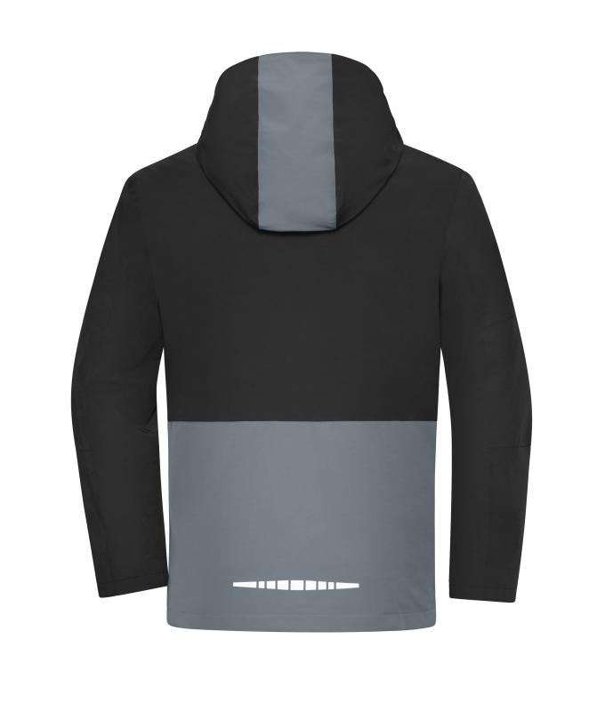 Unisex Workwear Hardshell Rainjacket Black/metal-grey 12028