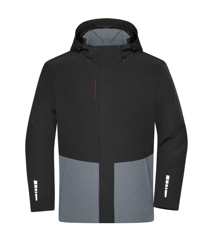Unisex Workwear Hardshell Rainjacket Black/metal-grey 12028