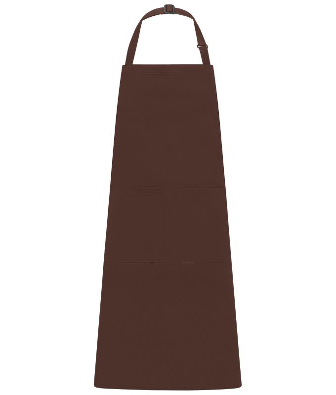 Unisex Apron with Bib Brown 11169